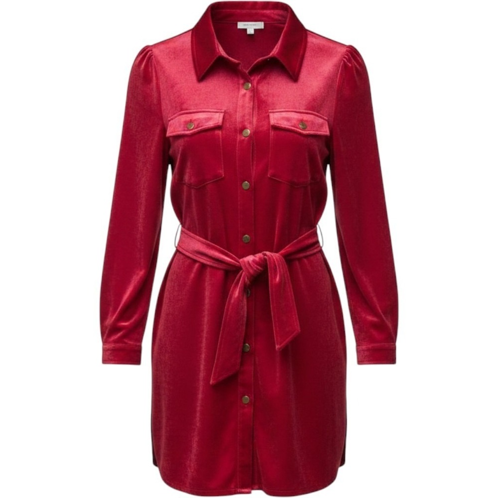 Andree by Unit 2X Red Dress Jacket Velour Boho Barbie‎ Mod Festival Retro Preppy